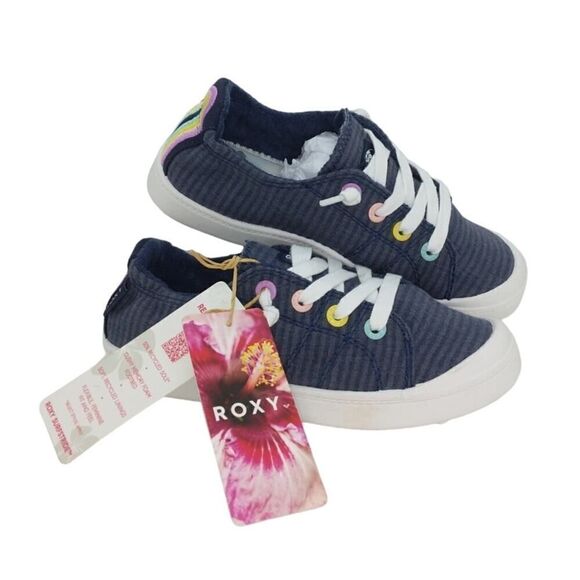 Roxy Bayshore Plus Surfstride Girls NEW w/Tags Navy Slip-on Sneakers - sz. 1 - Picture 1 of 7